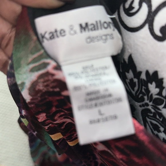 Kate & Mallory Red and Blue watercolor Maxi Dress - Picture 6 of 8